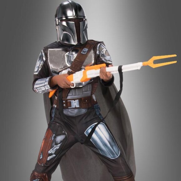 BRAND NEW LICENSED 4PC MANDALORIAN STAR WARS KIDS COSTUME SIZE M (7-8) - Picture 2 of 6